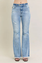 High Waist Flare Jeans + Shield Pockets With Plus Size Judy Blue